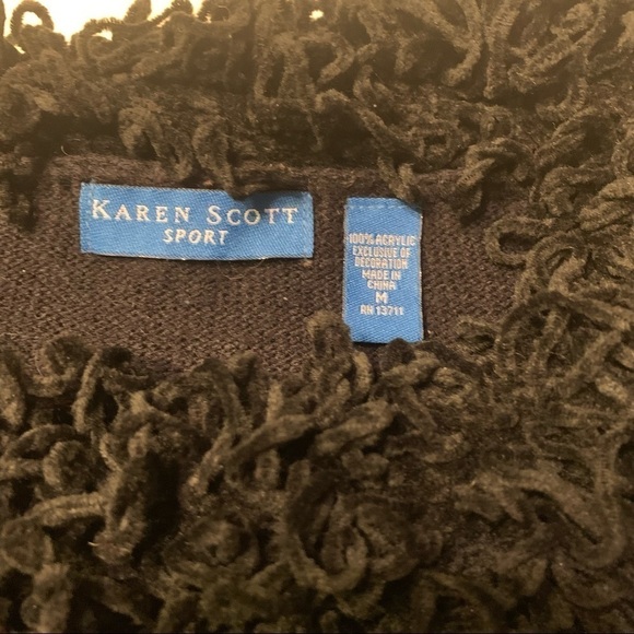 Karen Scott Sport Beaded & Appliquéd Christmas Stocking Sweater size Med… - Picture 8 of 10